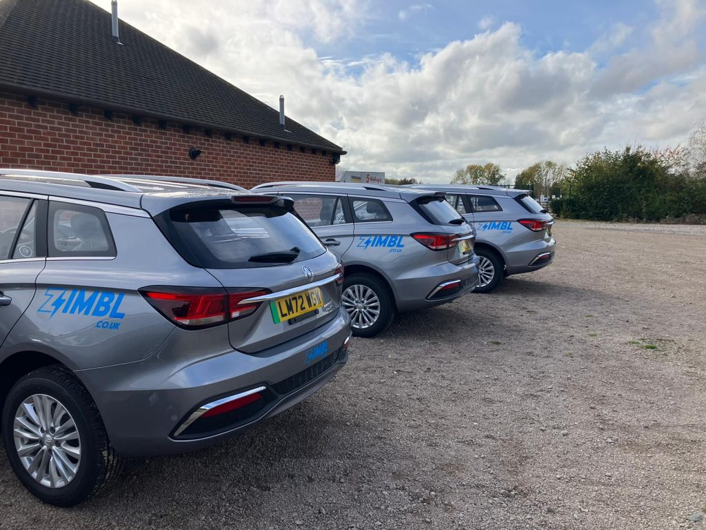 Zimbl electric cars at Zimbl headquarters in Banbury.